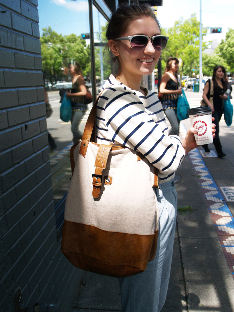 Capitol Hill, Seattle Street Style: Canvas hobo bag