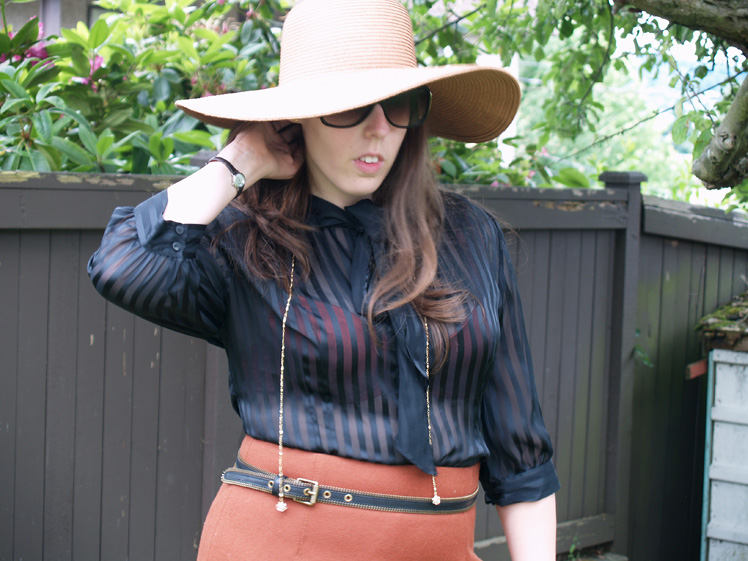 woman wearing Seattle vintage clothing