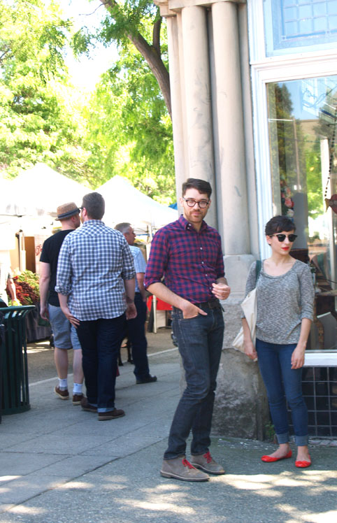 Fashionable Couple Ballard Farmer's Market Street Style
