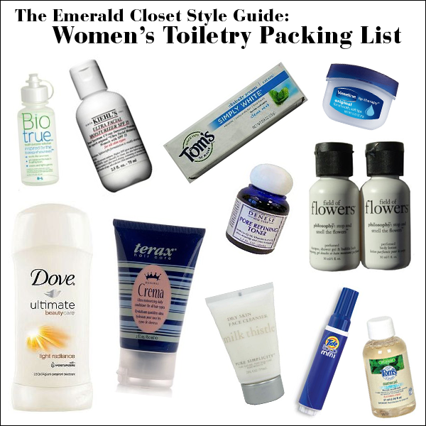 womens toiletry packing list