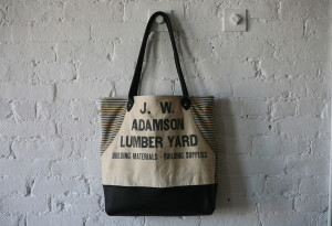 salvaged canvas tote