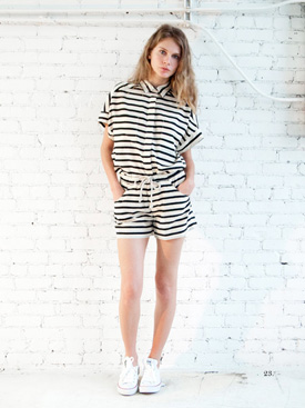 womens striped short sleeve romper