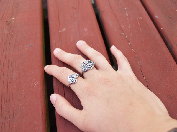 silver steel wire rings