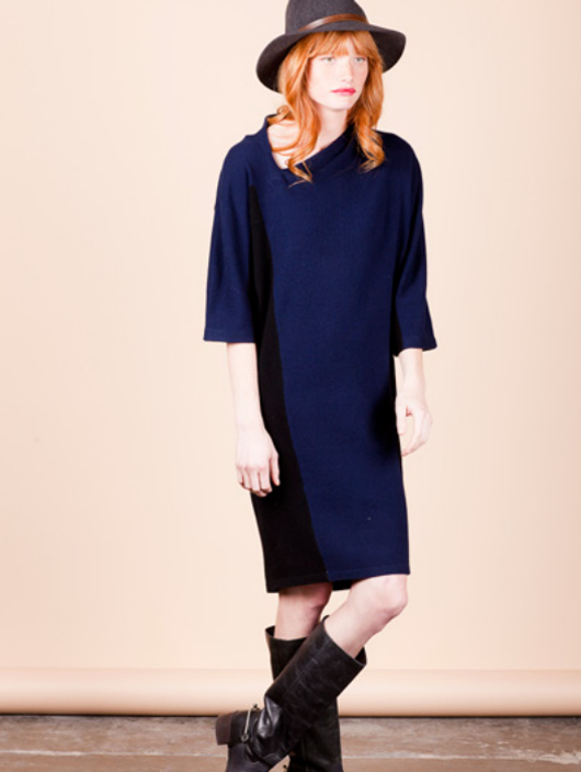 assymetrical sweater dress