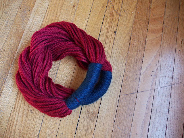 color block yarn infinity scarf