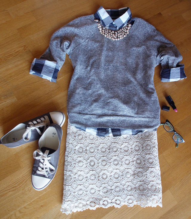 dressing down lace skirt 