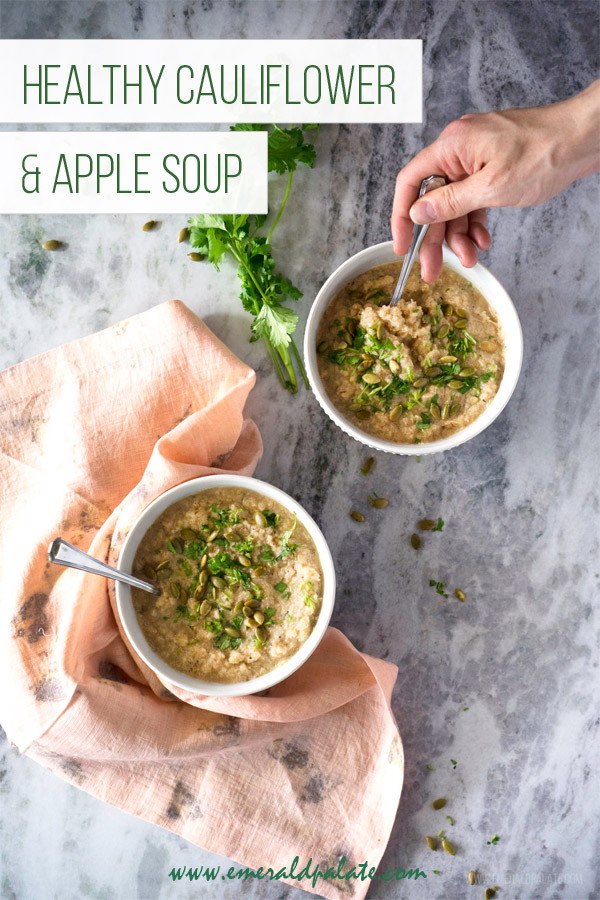 healthy cauliflower and apple soup