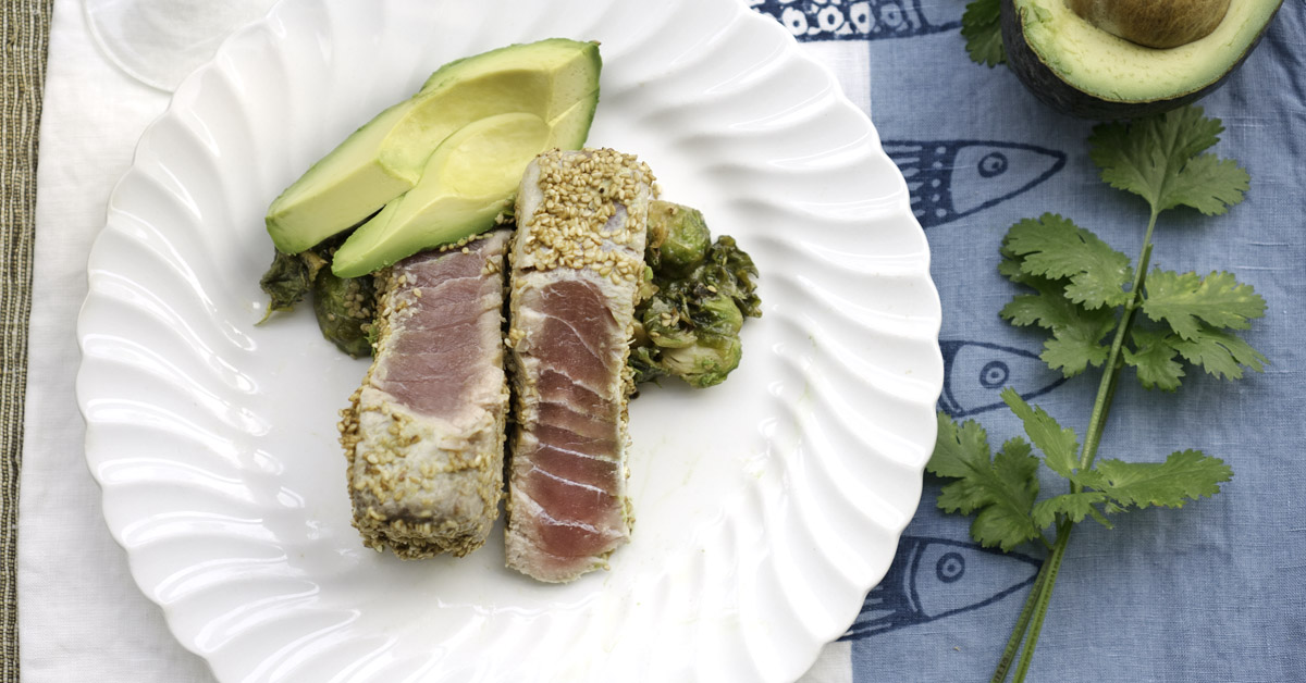 plate of seared sesame tuna
