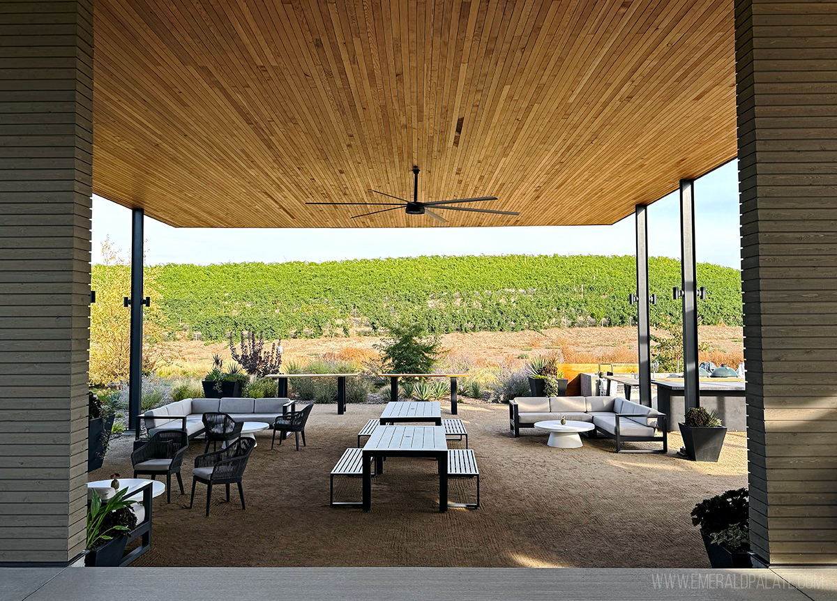 Alton Wines a covered patio of a winery in Walla Walla, Washington