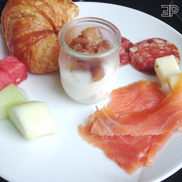 The pickings from the buffet at Eques restaurant at the Hyatt Regency in Bellevue, WA, right outside of Seattle. It had the best lox!