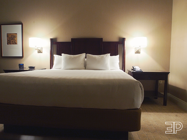 The luxurious bedding at the Hyatt Regency Bellevue Executive Suite