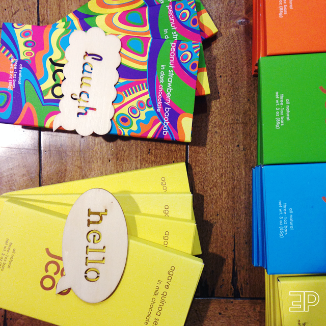 Love this fun, colorful packaging via jcoco chocolate
