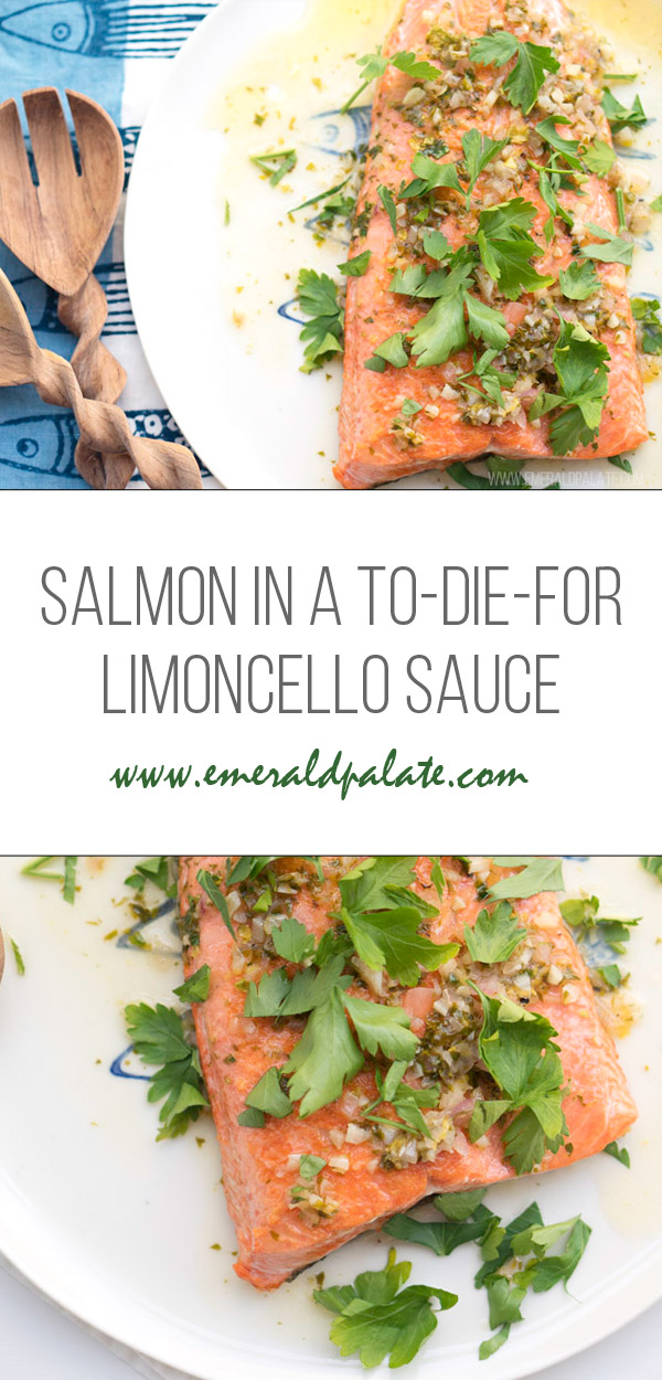 Salmon scampi recipe with limoncello sauce, an easy 30 minute meal