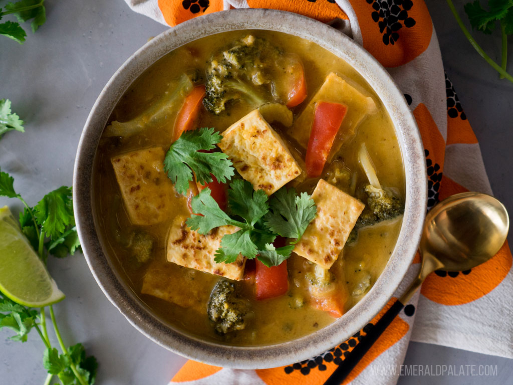 homemade pumpkin curry with tofu