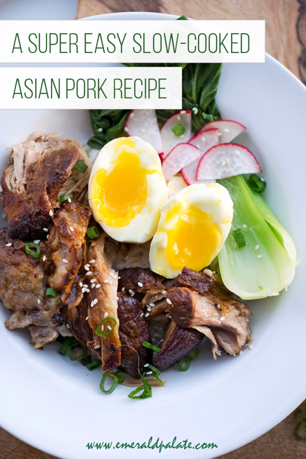 Asian Rice Bowl Recipe with pork shoulder, egg, and vegetables