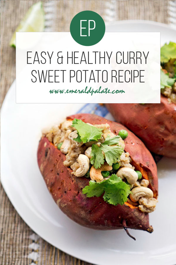 curry stuffed sweet potato recipe with Asian Thai flavors