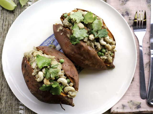 Curry Asian Stuffed Sweet Potatoes