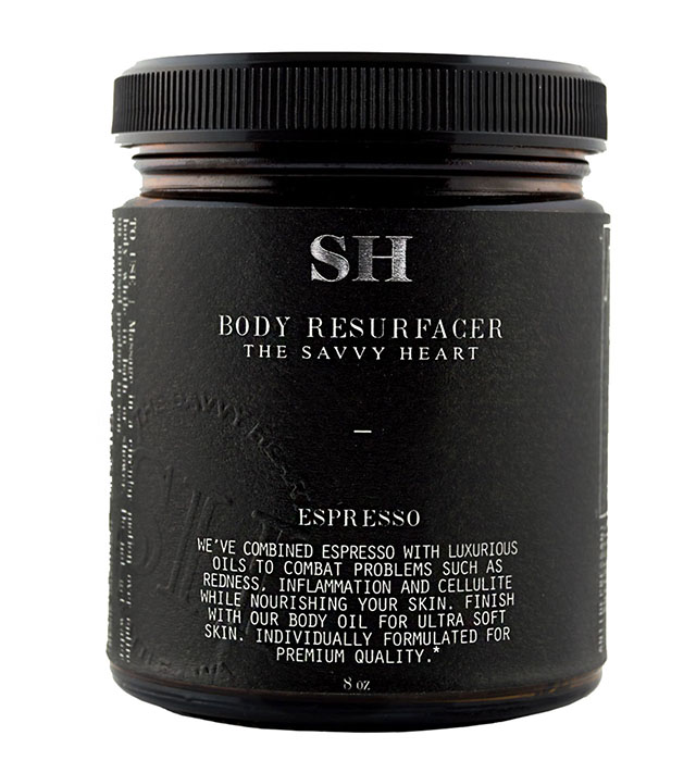 The Savvy Heart body resurfacer body scrub with espresso