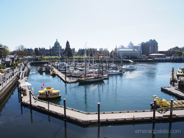 Waterfront view of Victoria, BC with Parliament in the background. 