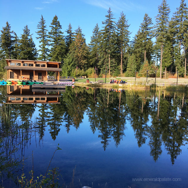 The lake at Suncadia resort, a Cle Elum hotel, where you can rent paddle boats, canoes, kayaks, and bikes.