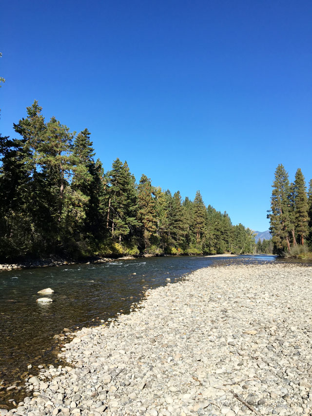 A view of the Cle Elum River, accessed via Suncadia Resort in Washington.