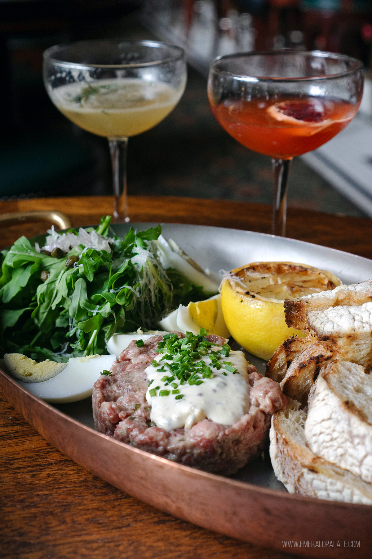 Plate of beef steak tartare in Seattle