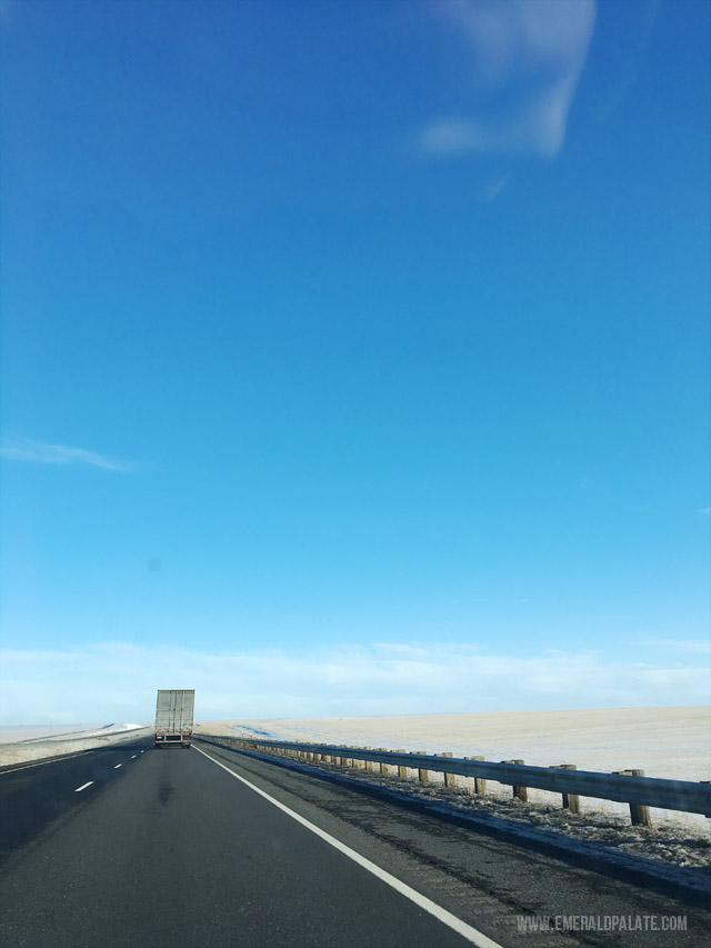 The open road in Eastern Washington on the way to Idaho.