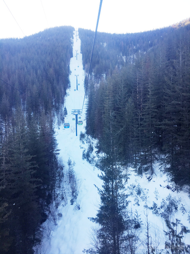 View from the chair lift at Silver Mountain Resort in Idaho