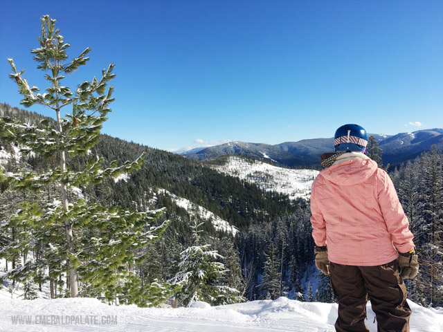 View while skiing at Silver Mountain Resort in Idaho.