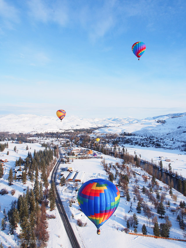 Visiting Winthrop, WA during the hot air balloon festival in March is magical!