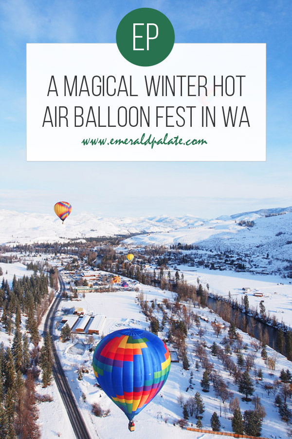 a magical winter hot air balloon festival in Washington