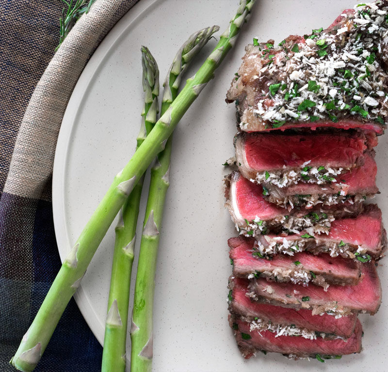 easy steak recipe encrusted with rosemary jam