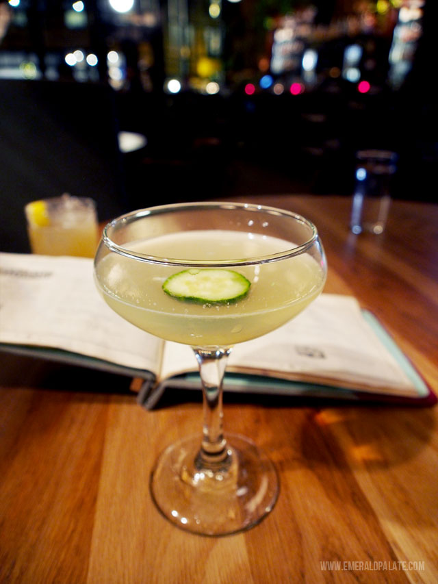 Percy and Co in Seattle has one of my favorite cocktails ever: the cilantro gimlet. This is one of the best cocktails in Seattle you must try.
