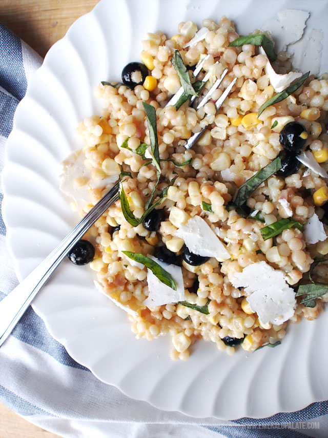 Looking for an easy summer recipe? Try this Israeli couscous salad with tarragon, corn, and blueberries.