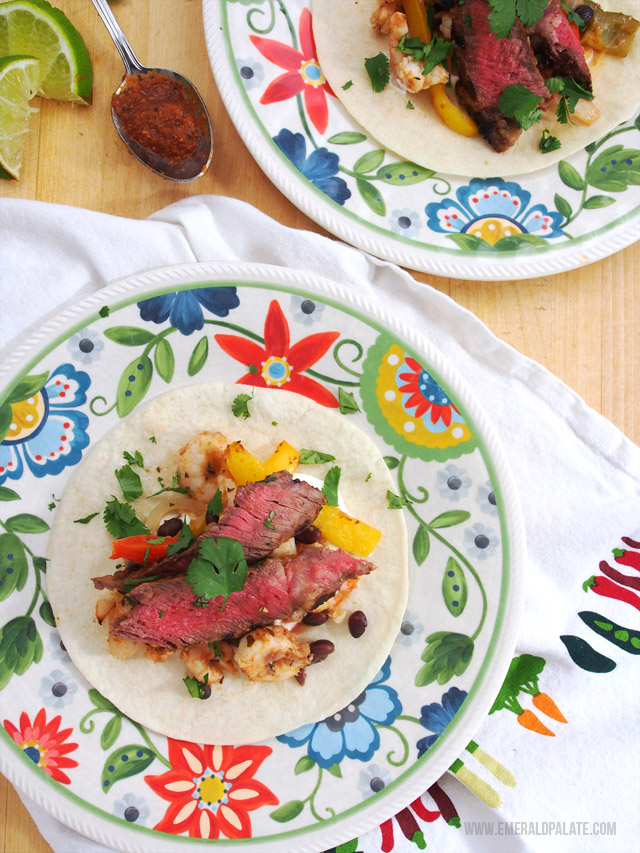 Shrimp and steak is a classic fajita combo, but adding a creole sauce makes this fajita recipe a whole lot more interesting!