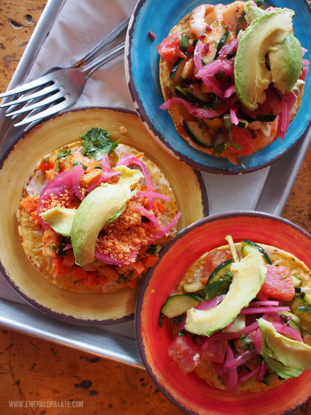 ceviche tostada dishes 