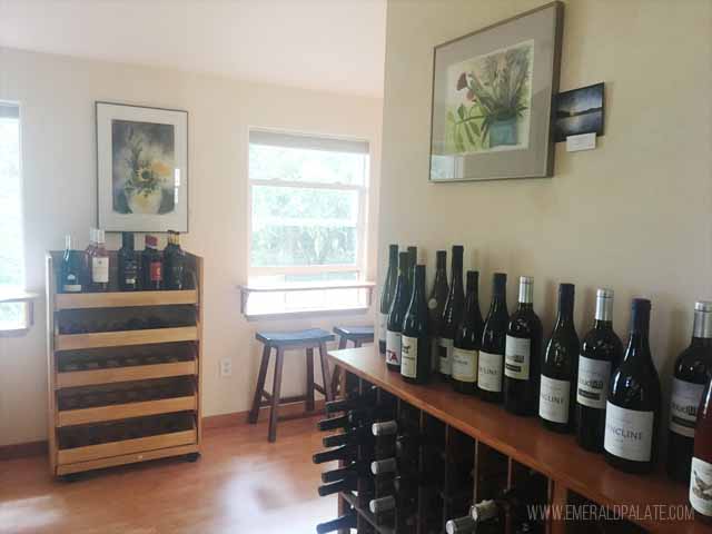 Artisan Wine Gallery, a small wine shop on Lummi Island in Washington selling affordable wines and offering wine tasting samples.