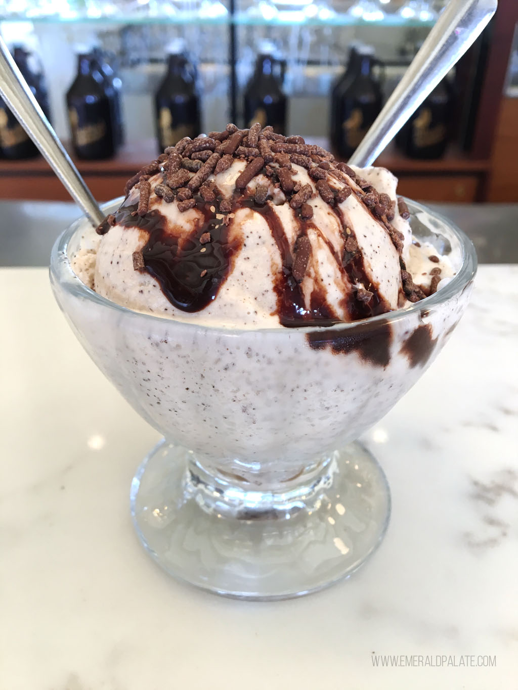 cup of ice cream with chocolate sprinkles