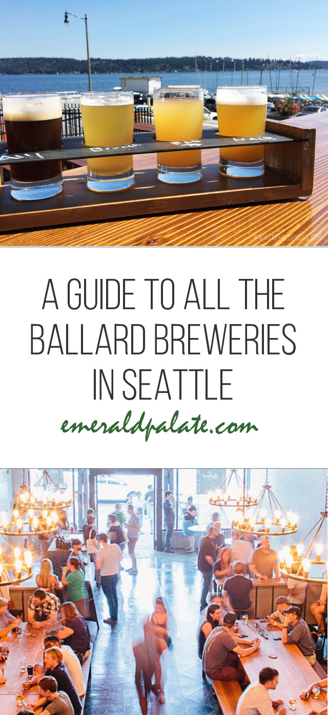 pinterest image featuring images of Ballard breweries recommended by a local for visiting during a Seattle brewery tour