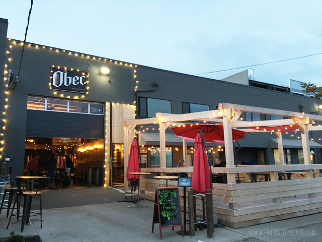 Obec Brewing, one of the Ballard Breweries in Seattle great for Seattle beer tasting. Make sure to add this to your Seattle brewery tour!