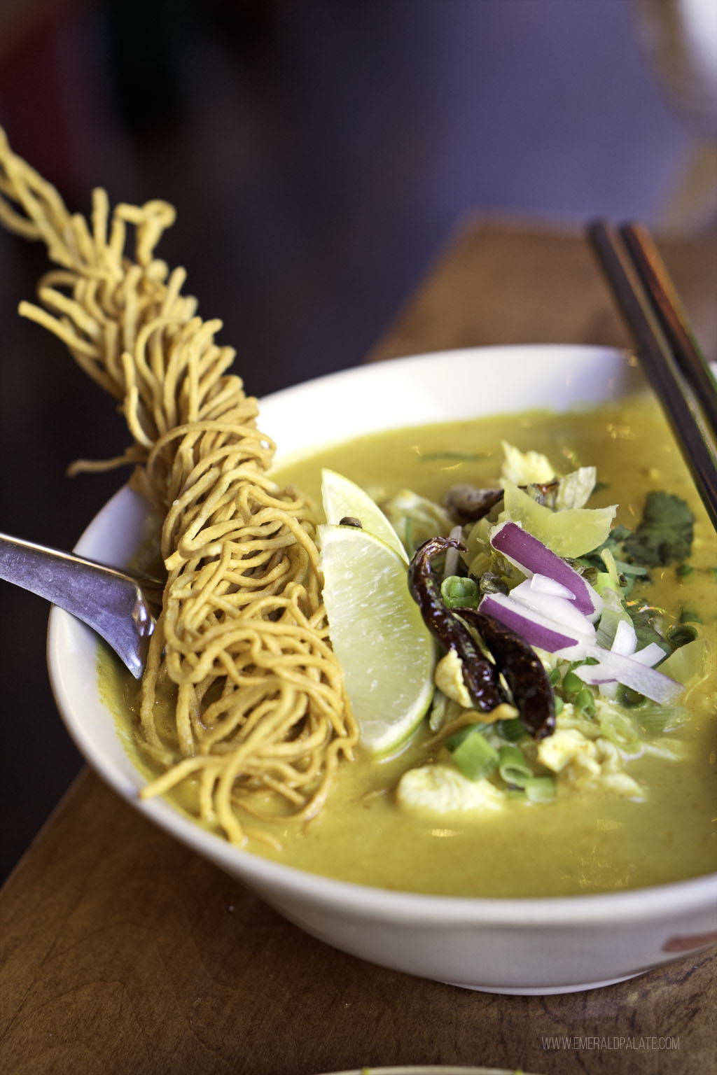 khao soi from a vegan Thai restaurant