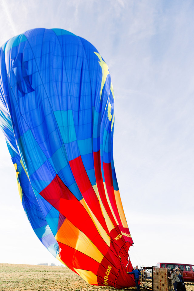 Breaking down a hot air balloon