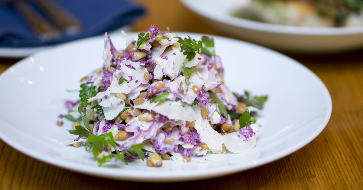 shaved cauliflower salad, one of the best salads in Seattle