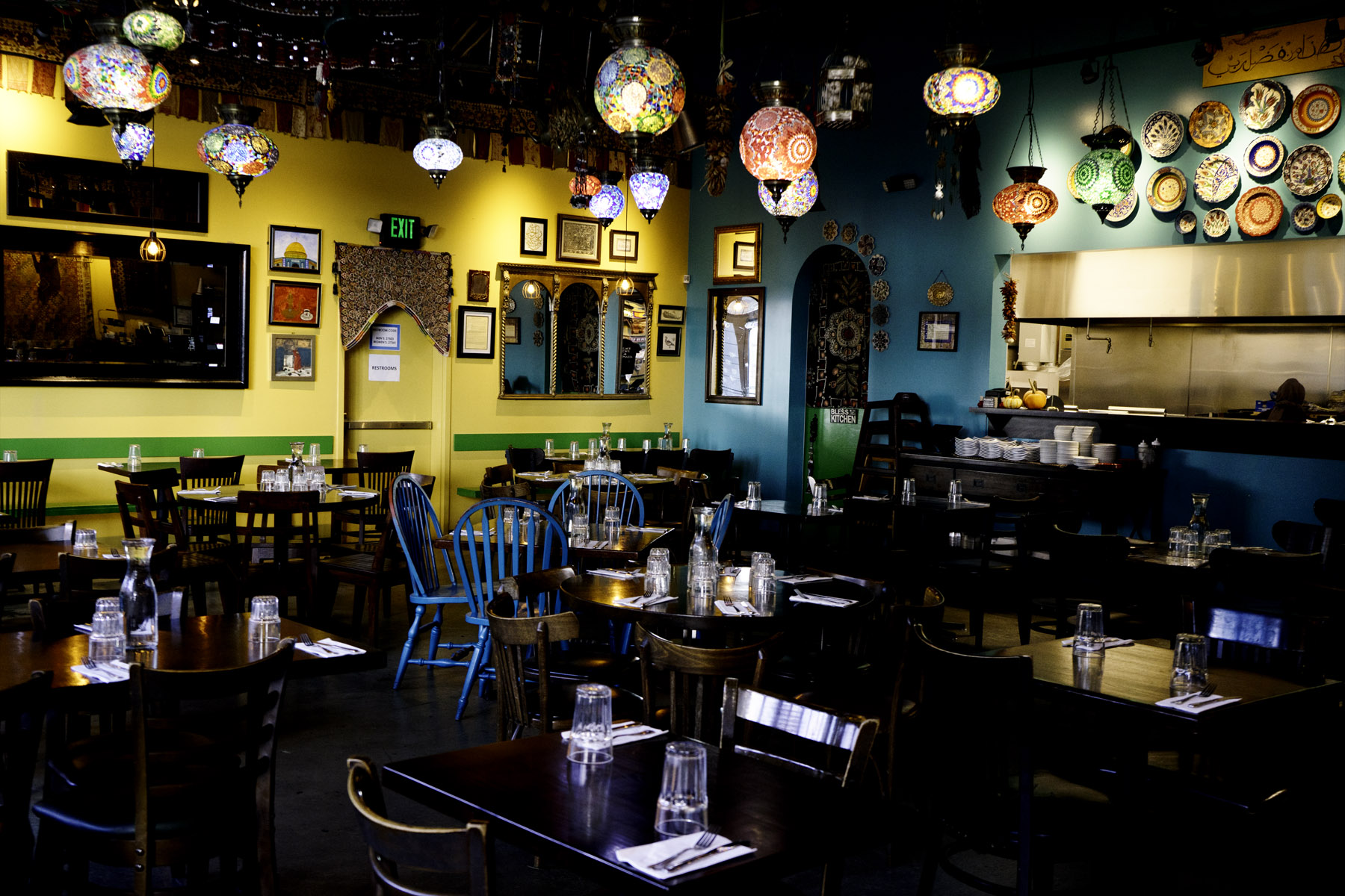 inside Cafe Turko, a restaurant for groups