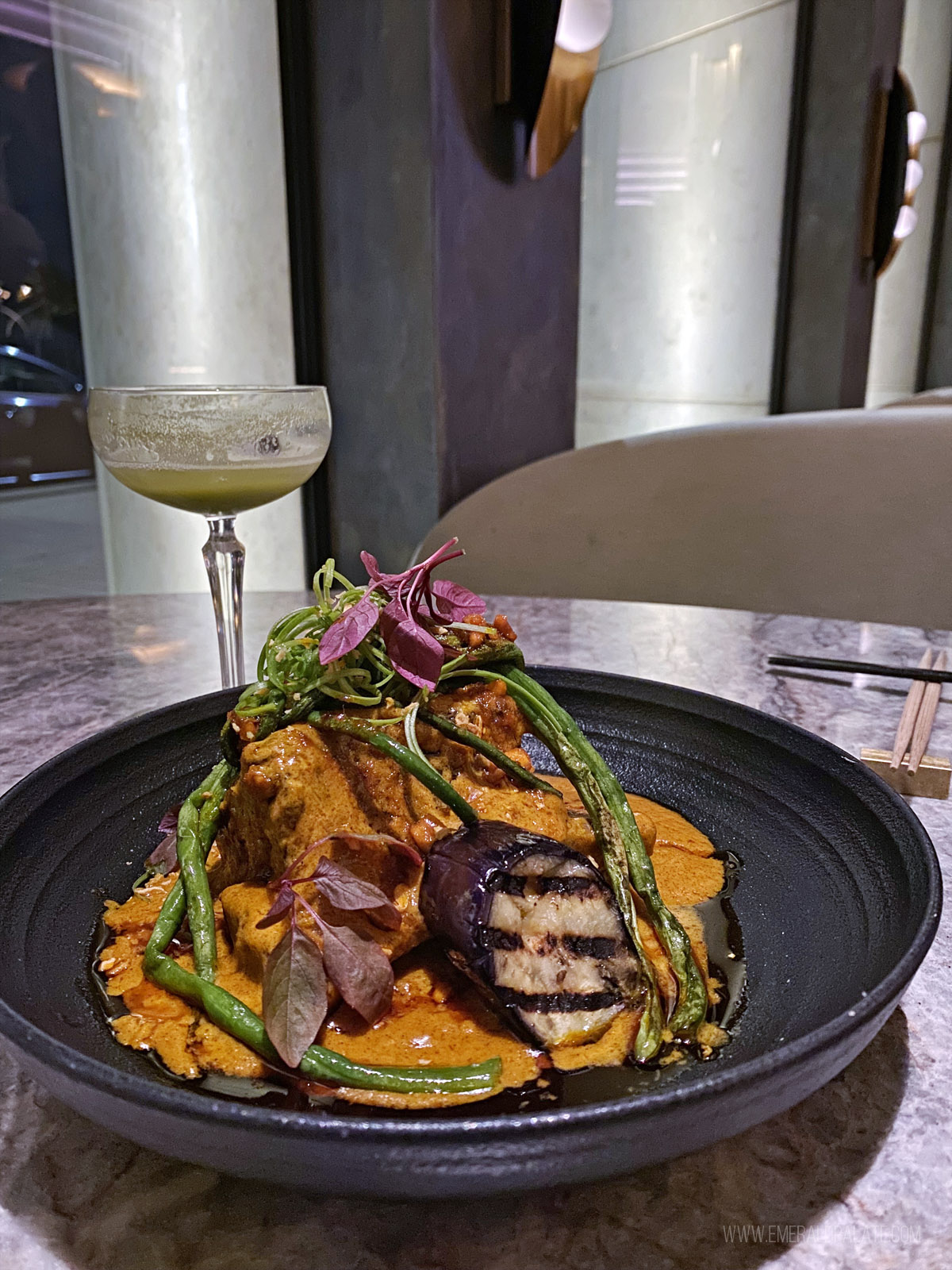 short rib dish at a fancy restaurant in San Diego