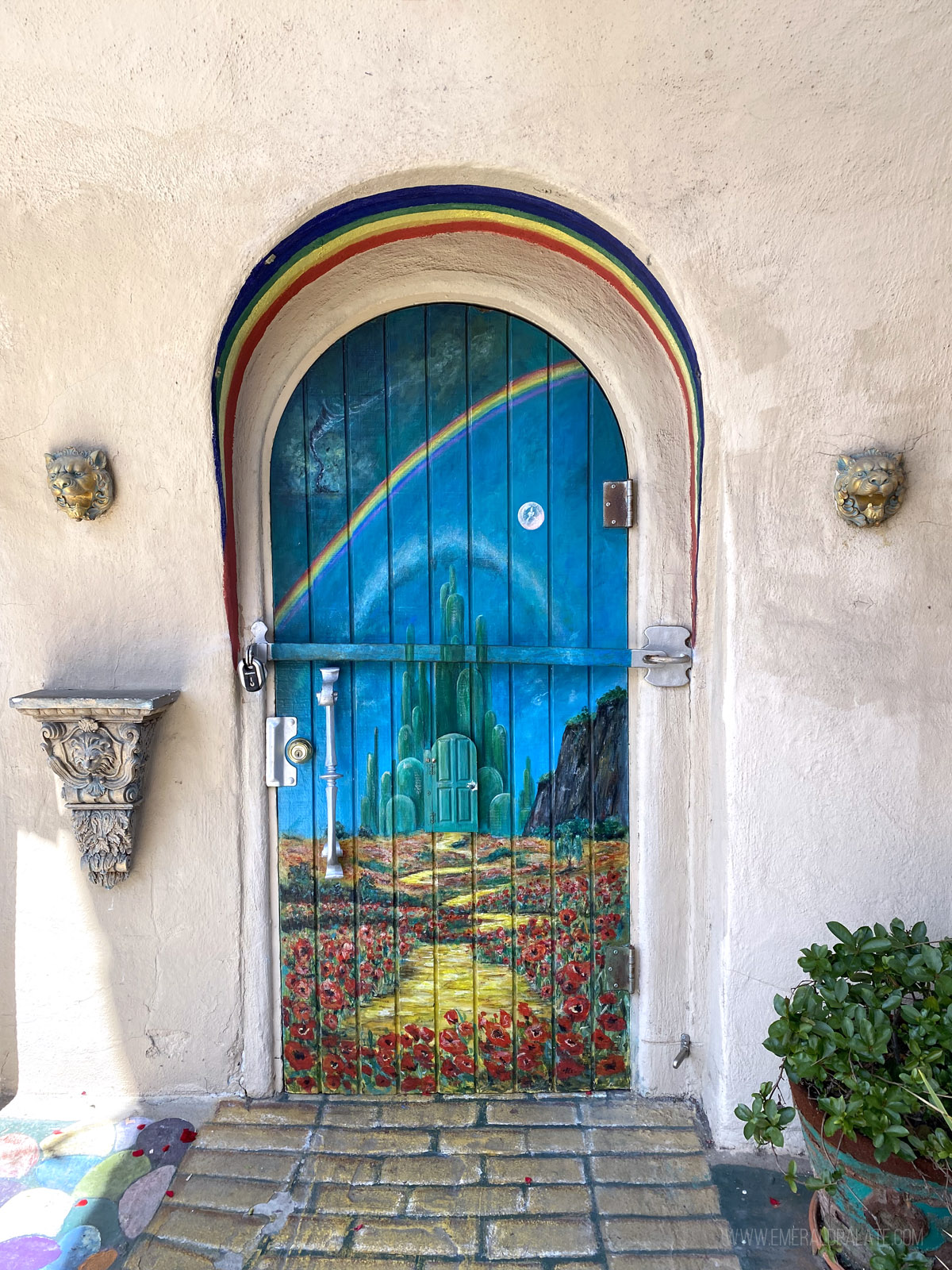 colorful door mural at Balboa Park's Spanish Village