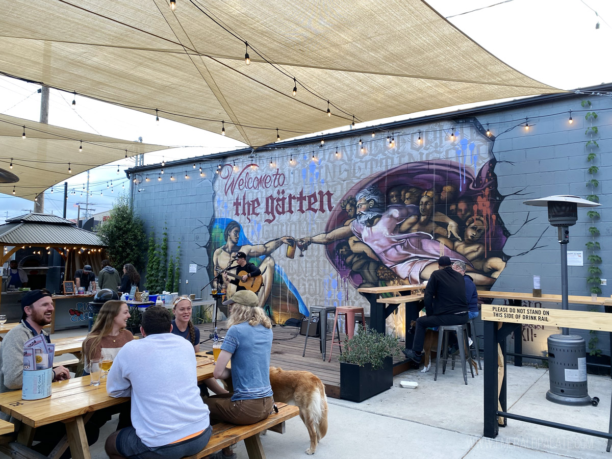 outdoor beer garden in San Diego, Califrnia