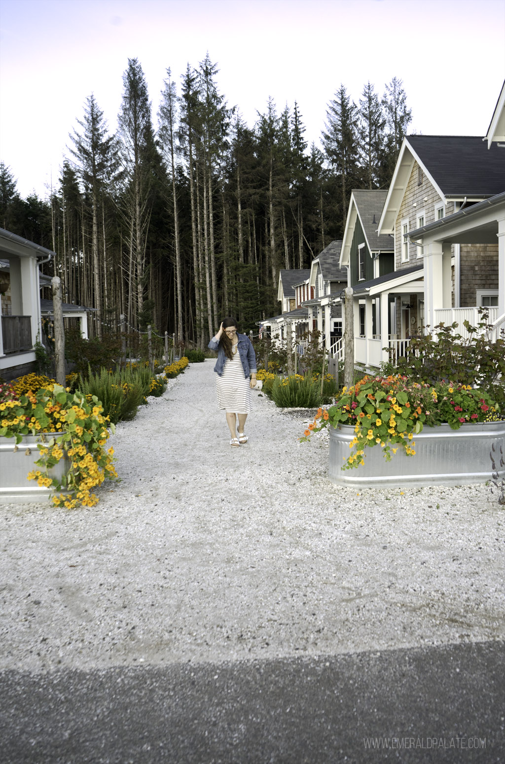 walking through the town of Seabrook, WA