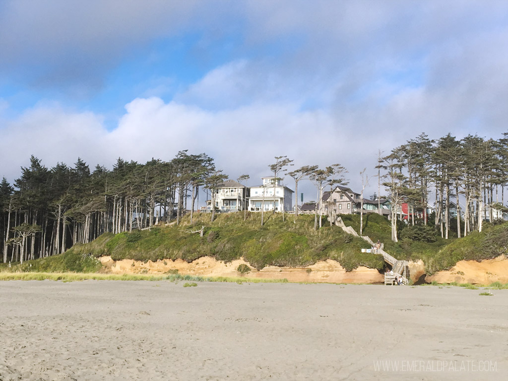houses on a cliff in Seabrook, WA