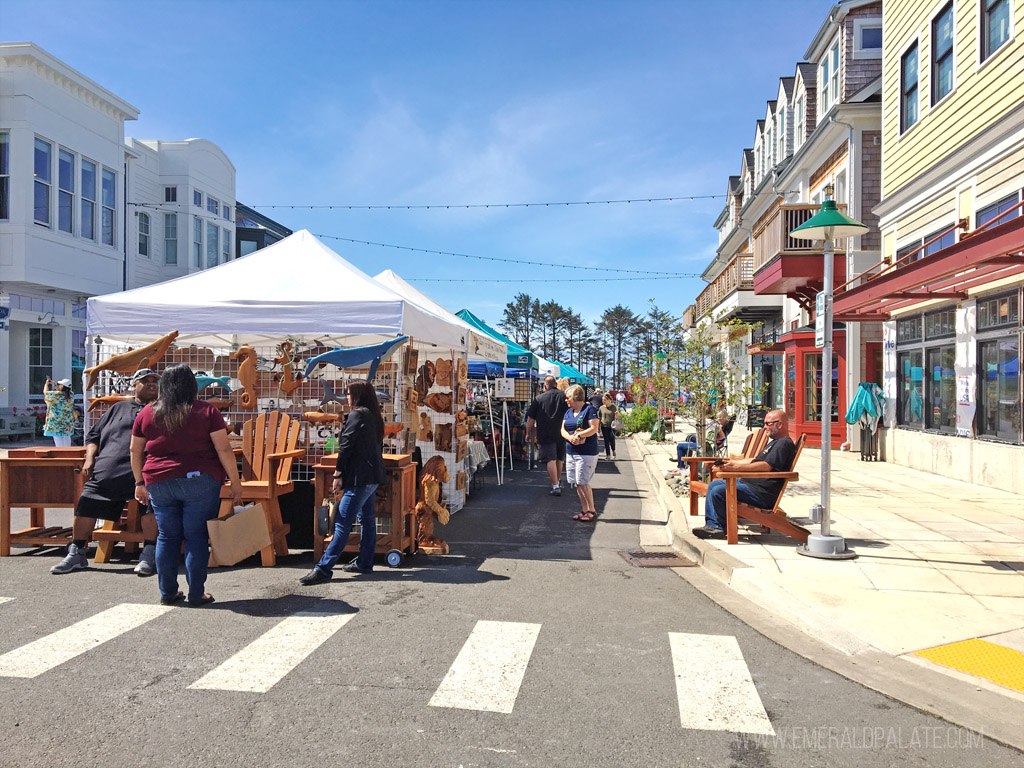 farmers market at Seabrook, a quaint Washington coast town